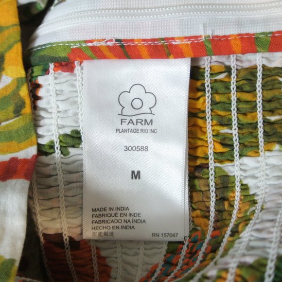 NEW Farm Rio Forest Birds Smocked Embroidered Blouse size M #833 - Picture 7 of 8